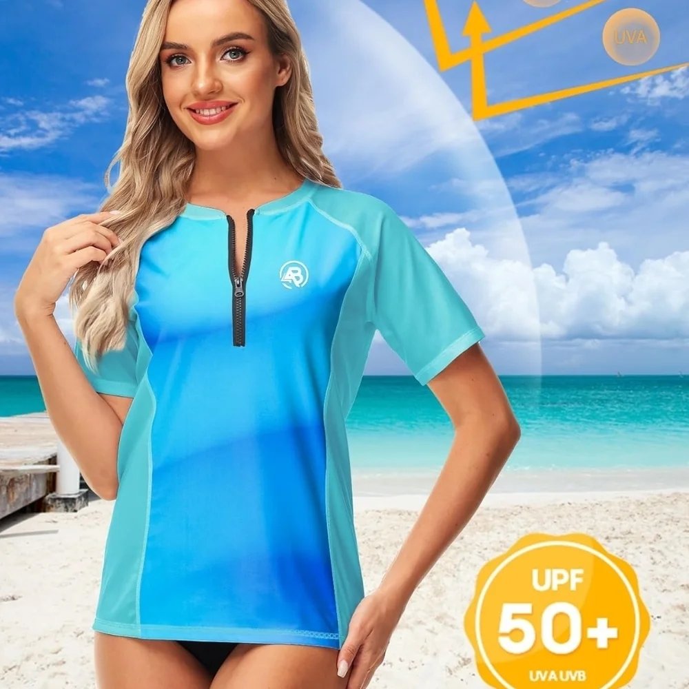 Blue Short Sleeve Rash Guard - Picture 3 of 3